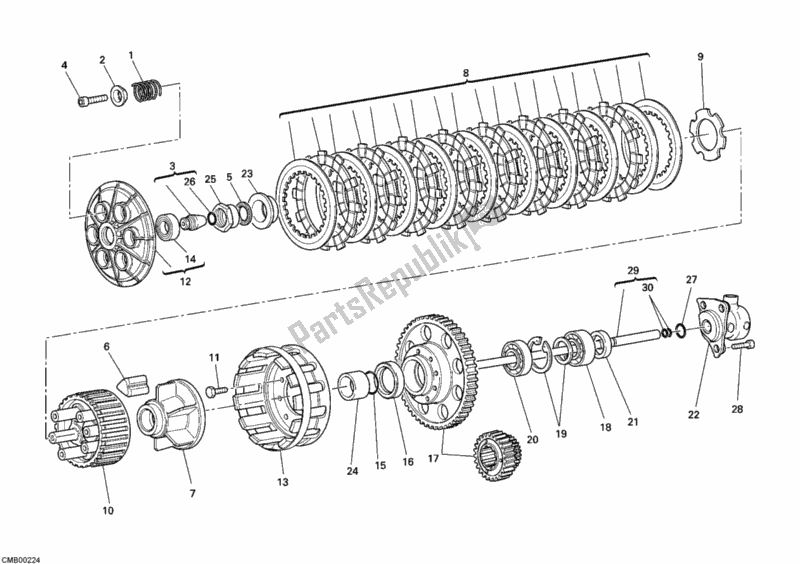 Tutte le parti per il Frizione del Ducati Superbike 1198 S 2009